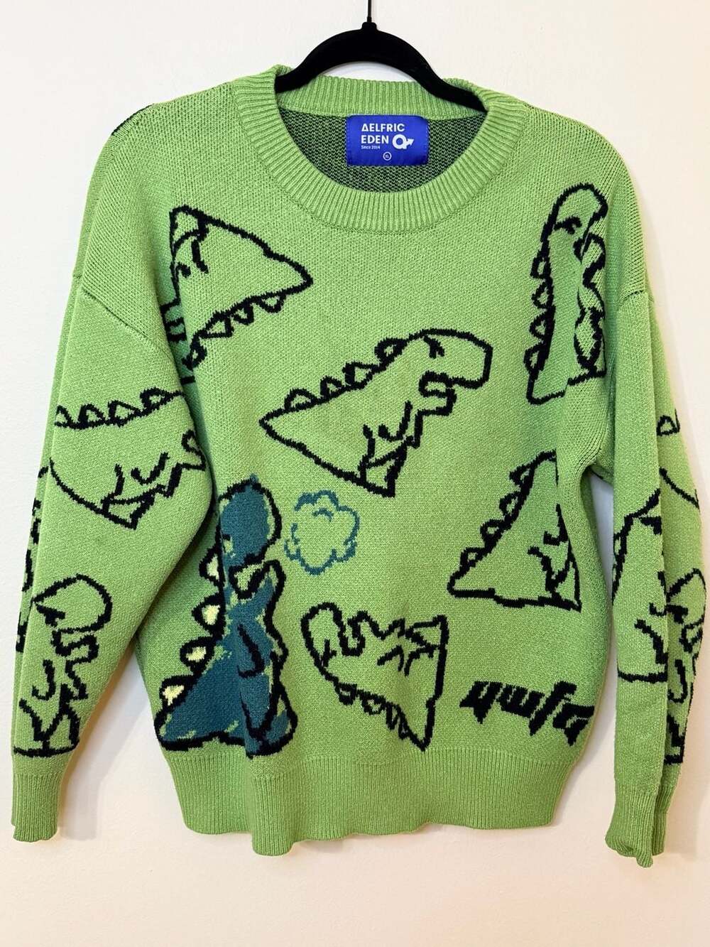 Aelfric Eden Dinosaur Print Knit Crewneck Sweater